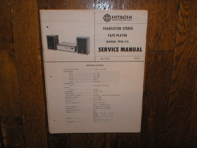 TPQ-115 8-TRACK TAPE PLAYER  Stereo System Service Manual