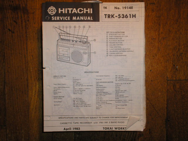 TRK-5361H CASSETTE RADIO Service Manual