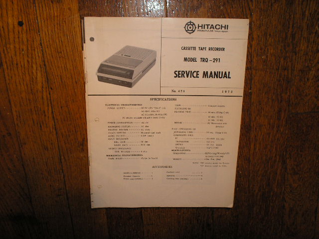 TRQ-291 Cassette Tape Recorder Service Manual