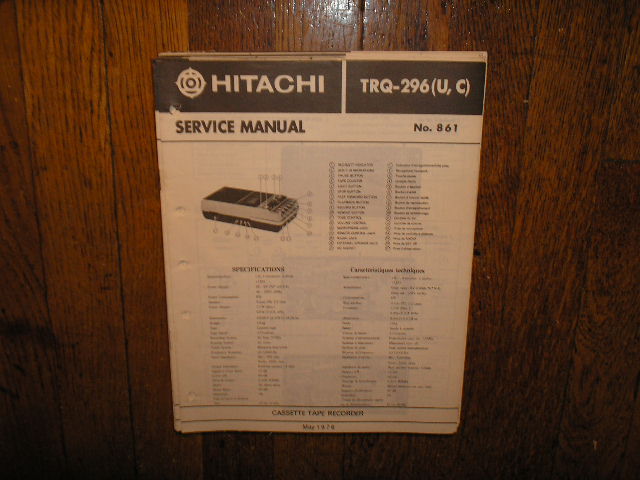 TRQ-296R Cassette Tape Recorder Service Manual