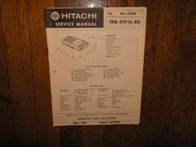 TRQ-329 U BS Cassette Tape Recorder Service Manual