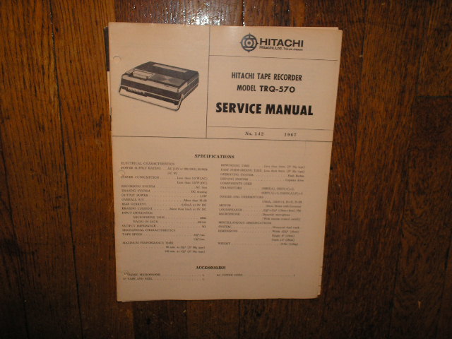 TRQ-570 Cassette Tape Recorder Service Manual