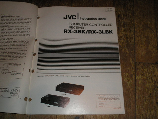 RX-3BK RX-3LBK Receiver Owners Manual  JVC