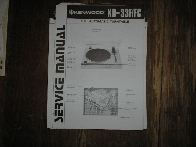 KD-33 Turntable Service Manual  Kenwood