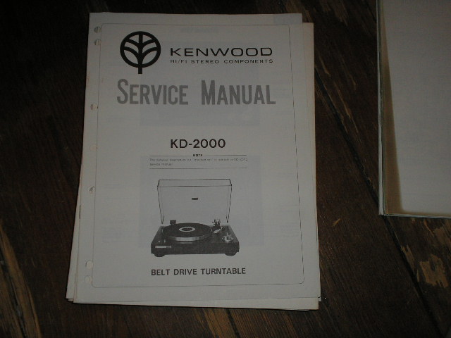 KD-2000 Turntable Service Manual  Kenwood