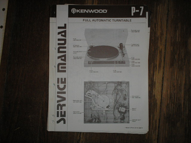 P-7 Turntable Service Manual  Kenwood