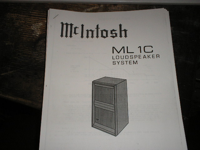 ML1C Speaker Service Manual  McIntosh