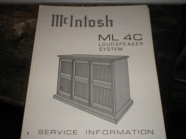 ML4C Loudspeaker Service Manual  McIntosh