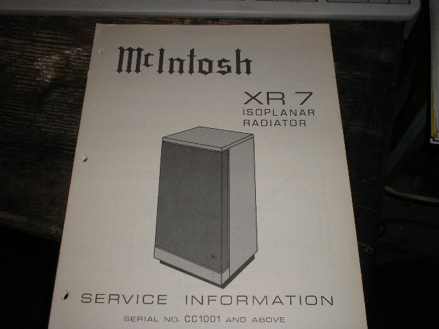 XR7 Loudspeaker Service Manual  McIntosh