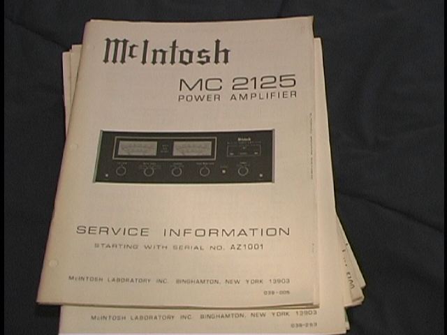 MC 2125 Power Amplifier Service Manual for Serial No. AZ1001 to AZ2804 