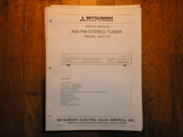 DA-F12 Tuner Service Manual  Mitsubishi