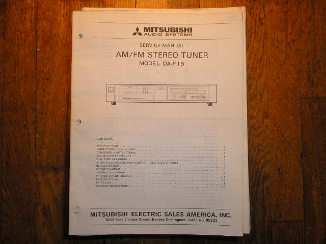 DA-F15 Tuner Service Manual