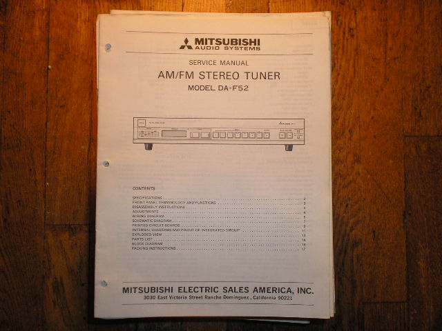 DA-F52 Tuner Service Manual