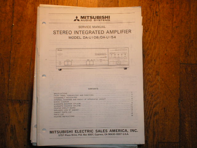 DA-U108 DA-U154 Amplifier Service Manual