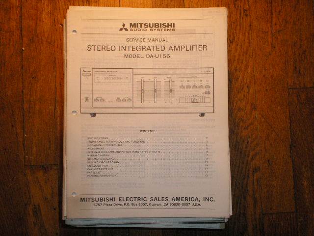 DA-U156 Amplifier Service Manual