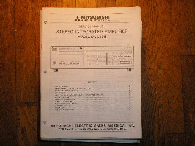 DA-U158 Amplifier Service Manual