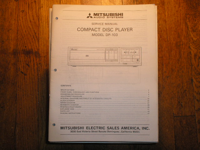 DP-103 CD Player Service Manual 