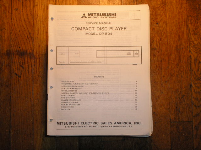 DP-504 CD Player Service Manual 