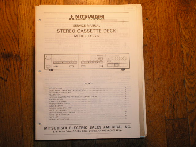 DT-76 Cassette Deck Service Manual 