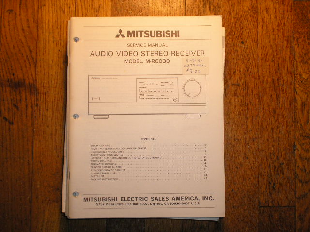 M-R6030 Audio Video Receiver Service Manual  Mitsubishi