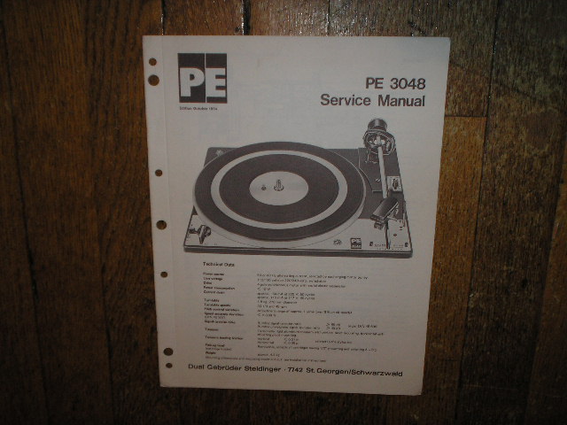 PE-3048 Turntable Sevice Manual  Dual