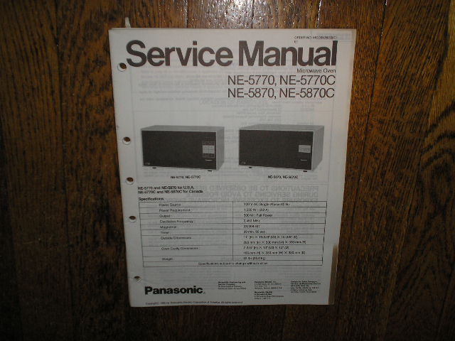 NE-5770 NE-5770C NE-5870 NE-5870C Microwave Oven Service Repair Manual