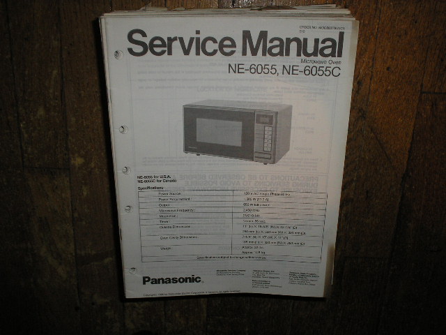 NE-6055 NE-6055C Microwave Oven Service Repair Manual