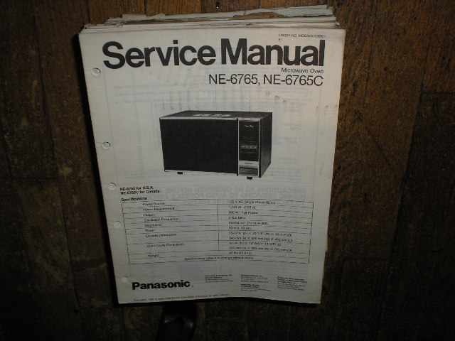NE-6765 NE-6765C Microwave Oven Service Repair Manual