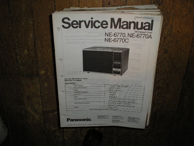 NE-6770 NE-6770A NE-6770C Microwave Oven Service Repair Manual 