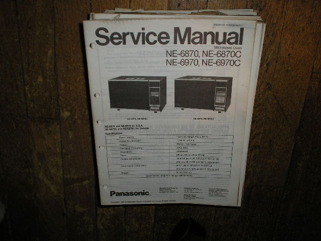 NE-6870 NE-6870C NE-6970 NE-6970C Microwave Oven Service Repair Manual