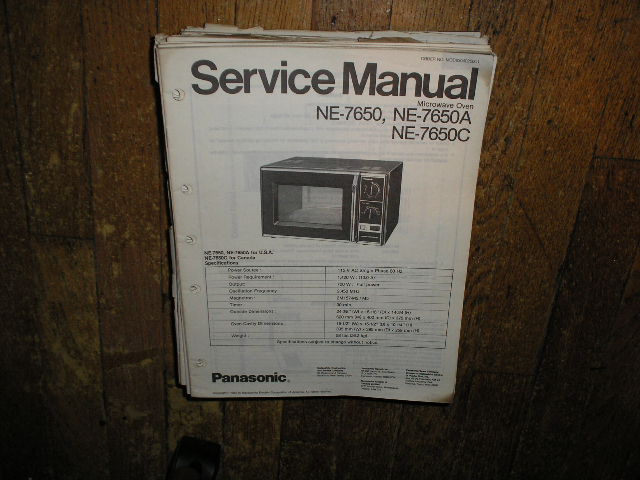 NE-7650 NE-7650A NE-7650C Microwave Oven Service Repair Manual