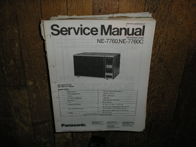 NE-7760 NE-7760C Microwave Oven Service Repair Manual