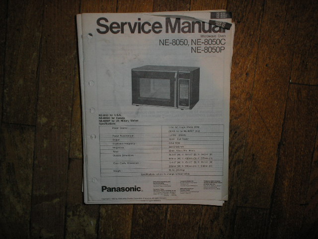 NE-8050 NE-8050C NE-8050P Microwave Oven Service Repair Manual