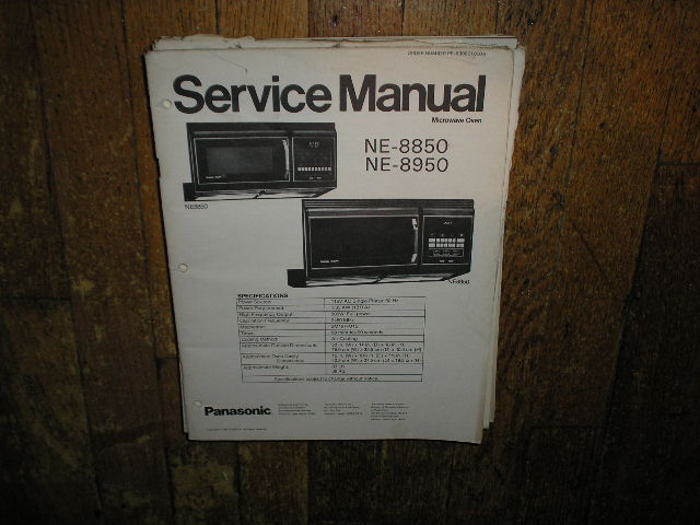 NE-8850 NE-8950 Microwave Oven Operating and Service Repair Manual
