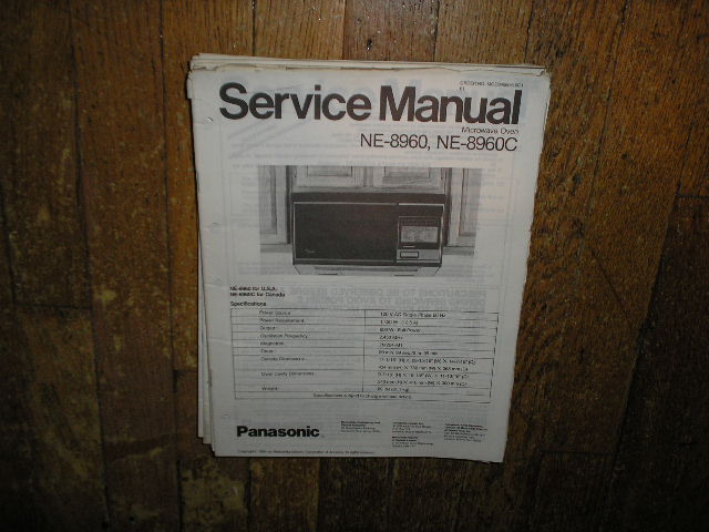 NE-8960 NE-8960C Microwave Oven Service Repair Manual