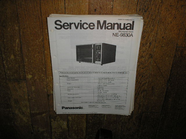 NE-9830A Microwave Oven Service Repair Manual