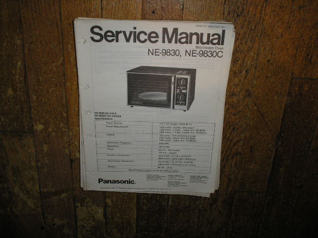 NE-9830 NE-9830C Microwave Oven Service Repair Manual