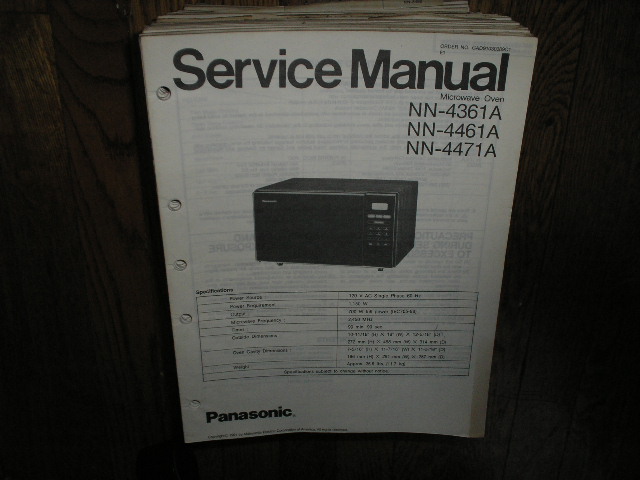 NN-4361A NN-4461A NN-4471A Microwave Oven Service Repair Manual