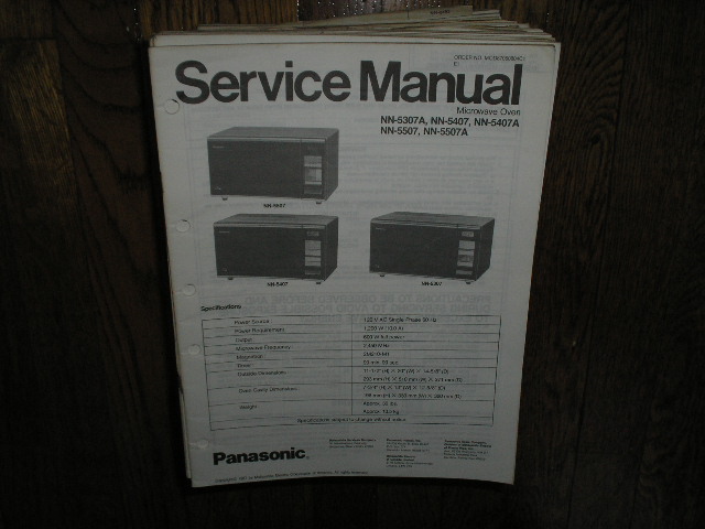 NN-5307A NN-5407 NN-5407A NN-5507 NN-5507A Microwave Oven Service Repair Manual