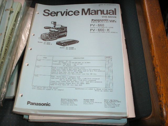 PV-660 PV-660-K VHS Camcorder Service Manual