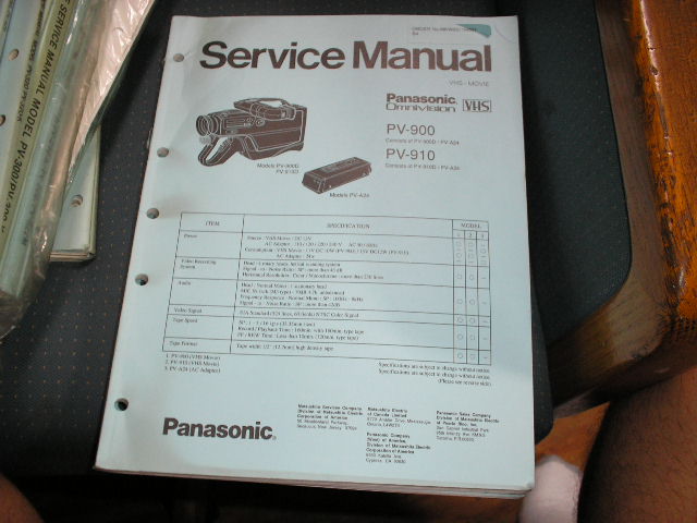 PV-900 PV-910 VHS Camcorder Service Manual