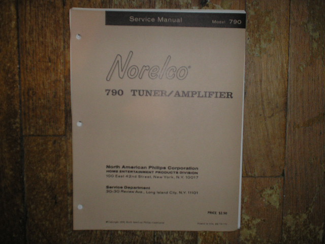 Philips Norelco 790 Stereo Tuner Amplifier Service Manual