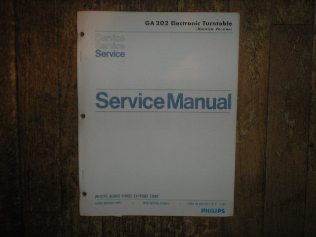 GA202 Turntable Service Manual 2  Norelco Philips