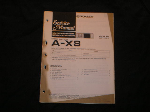 A-X8 Amplifier Service Manual
