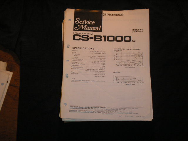 CS-B1000 Speaker Service Manual  Pioneer
