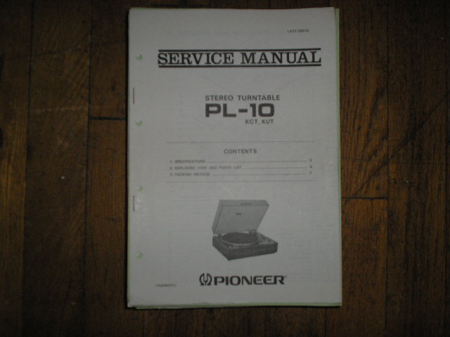 PL-10 KCT KUT Turntable Service Manual  Pioneer