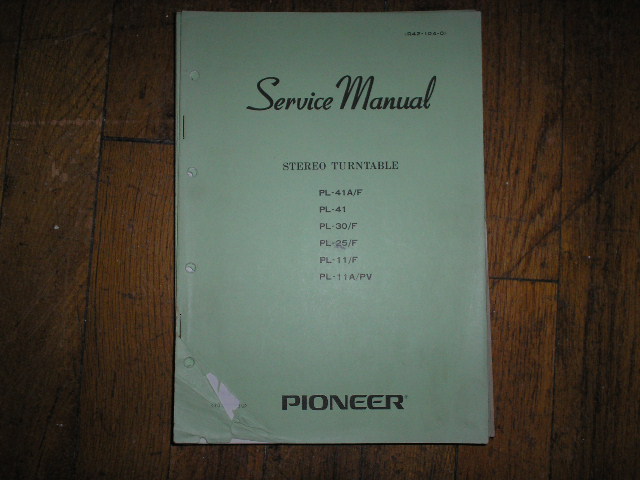 PL-30 PL-30 F Turntable Service Manual  Pioneer