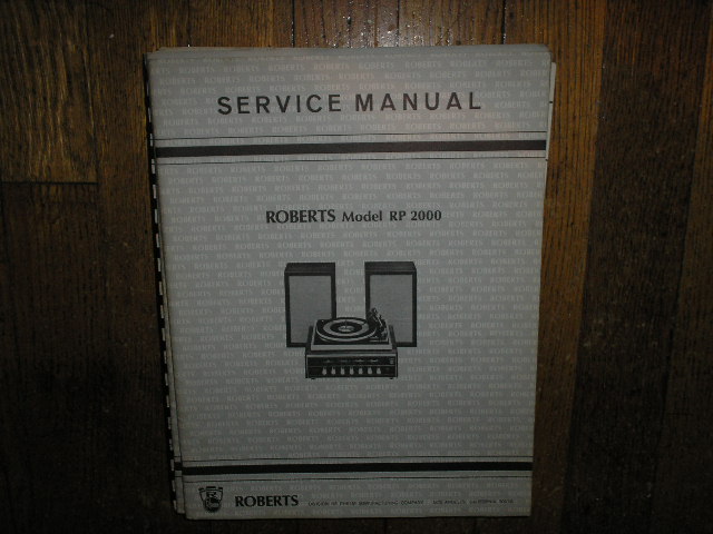 RP-2000 Record Player Stereo System Service Manual