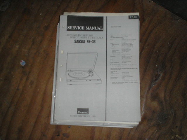 FR-D3 Turntable Service Manual  Sansui