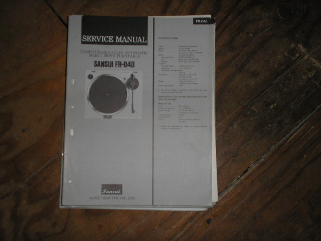 FR-D40 Turntable Service Manual  Sansui